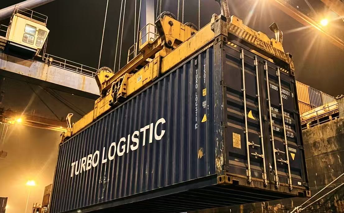 Погрузка контейнеров TURBO LOGISTIC в порту КНР